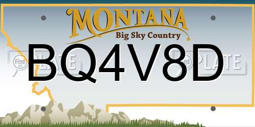 BQ4V8D Montana License Plate