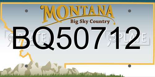 BQ50712 Montana License Plate