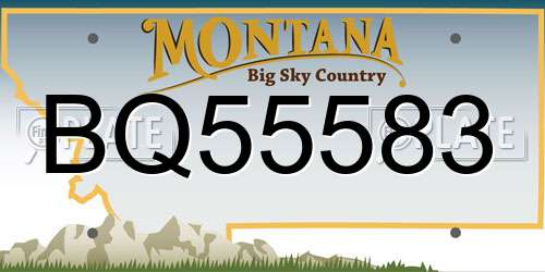 BQ55583 Montana License Plate