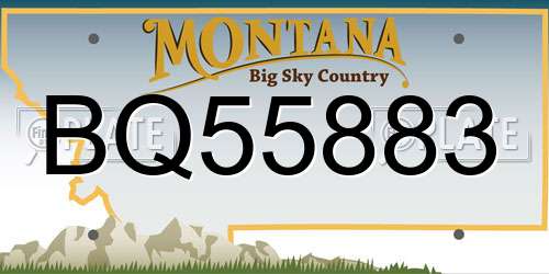 BQ55883 Montana License Plate