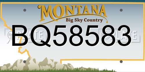 BQ58583 Montana License Plate