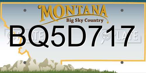 BQ5D717 Montana License Plate