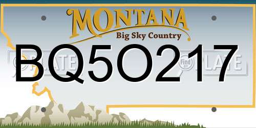 BQ5O217 Montana License Plate