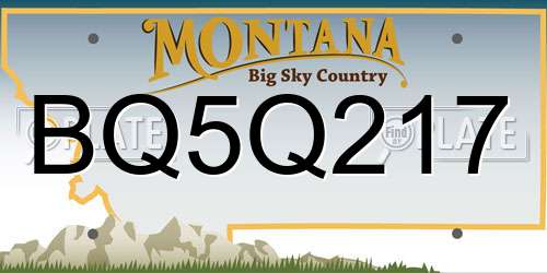 BQ5Q217 Montana License Plate