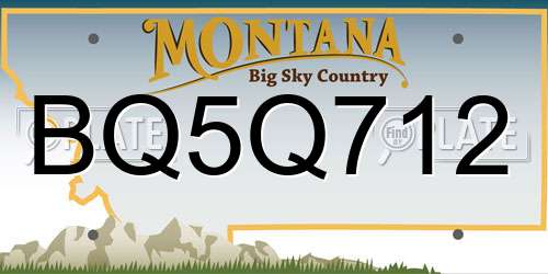 BQ5Q712 Montana License Plate