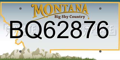 BQ62876 Montana License Plate