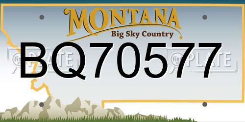 BQ70577 Montana License Plate