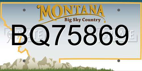 BQ75869 Montana License Plate