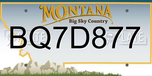 BQ7D877 Montana License Plate