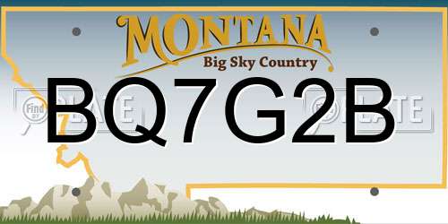 BQ7G2B Montana License Plate