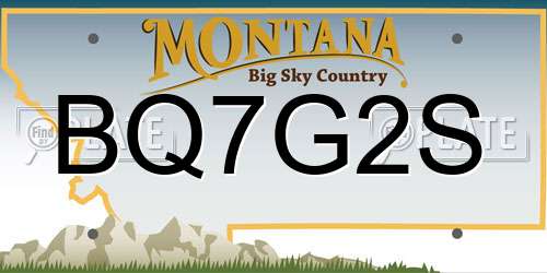 BQ7G2S Montana License Plate