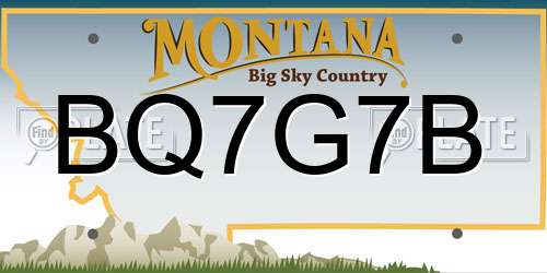 BQ7G7B Montana License Plate