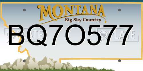 BQ7O577 Montana License Plate