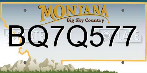 BQ7Q577 Montana License Plate