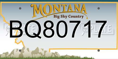 BQ80717 Montana License Plate