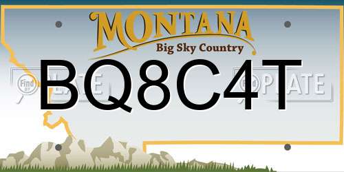 BQ8C4T Montana License Plate