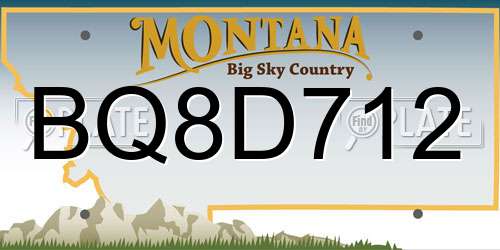 BQ8D712 Montana License Plate