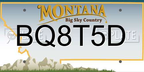 BQ8T5D Montana License Plate