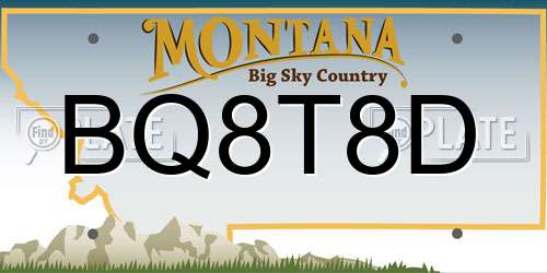 BQ8T8D Montana License Plate