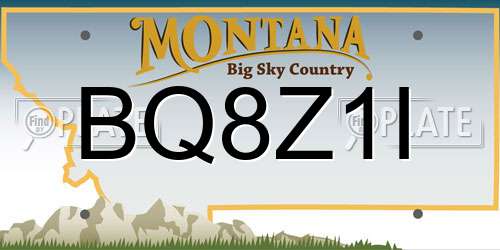 BQ8Z1I Montana License Plate