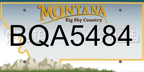 BQA5484 Montana License Plate