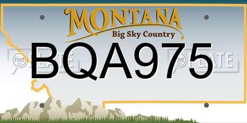 BQA975 Montana License Plate