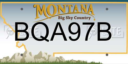 BQA97B Montana License Plate
