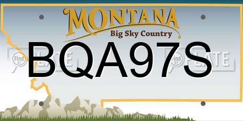 BQA97S Montana License Plate