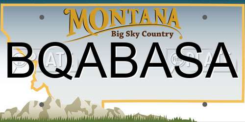 BQABASA Montana License Plate