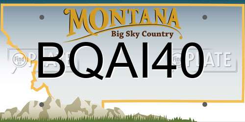 BQAI40 Montana License Plate