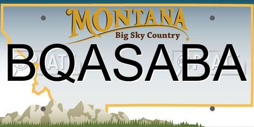 BQASABA Montana License Plate
