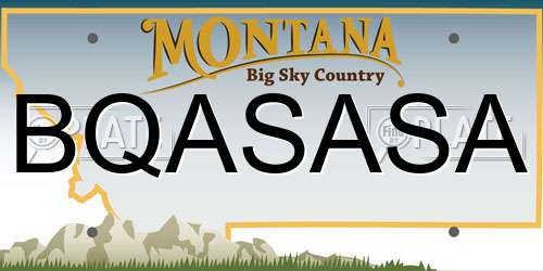 BQASASA Montana License Plate