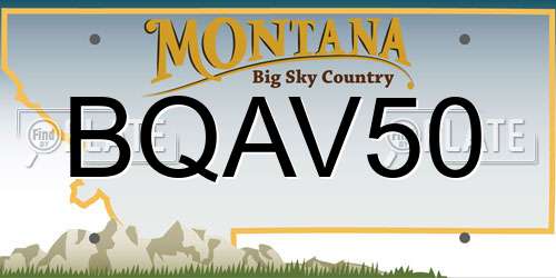 BQAV50 Montana License Plate