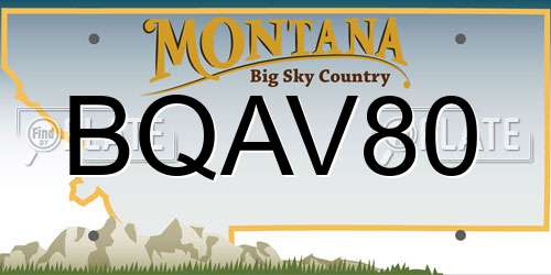 BQAV80 Montana License Plate