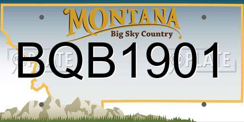 BQB1901 Montana License Plate