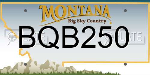 BQB250 Montana License Plate