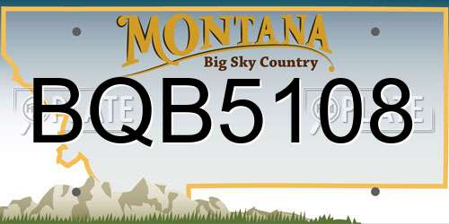 BQB5108 Montana License Plate