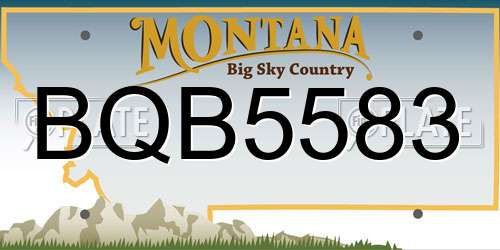 BQB5583 Montana License Plate