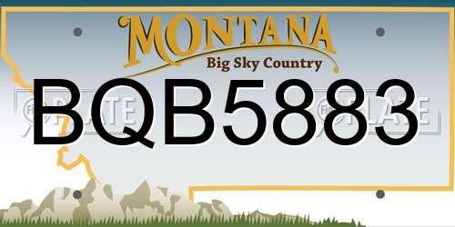 BQB5883 Montana License Plate