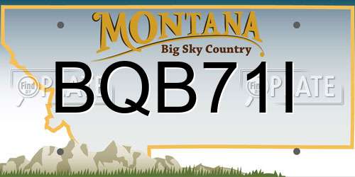 BQB71I Montana License Plate