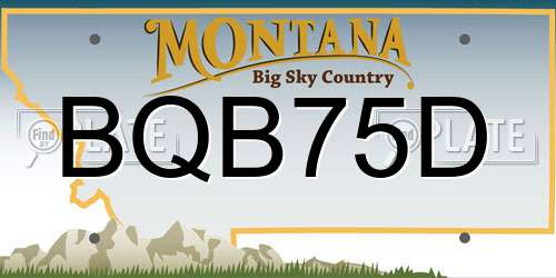 BQB75D Montana License Plate