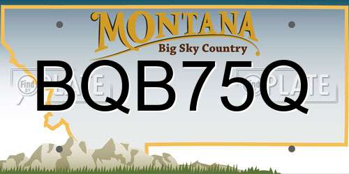 BQB75Q Montana License Plate