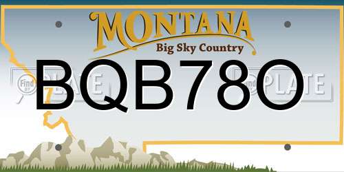 BQB78O Montana License Plate