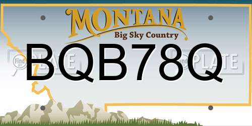 BQB78Q Montana License Plate