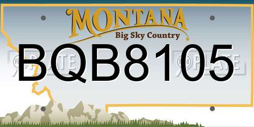 BQB8105 Montana License Plate