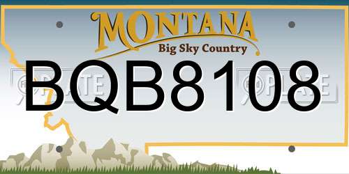 BQB8108 Montana License Plate