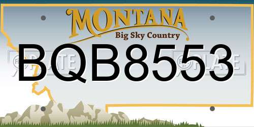 BQB8553 Montana License Plate