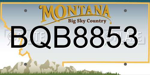 BQB8853 Montana License Plate