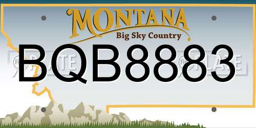 BQB8883 Montana License Plate