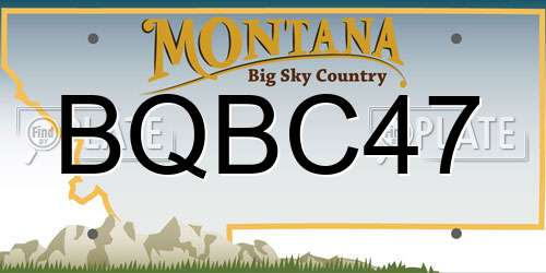 BQBC47 Montana License Plate
